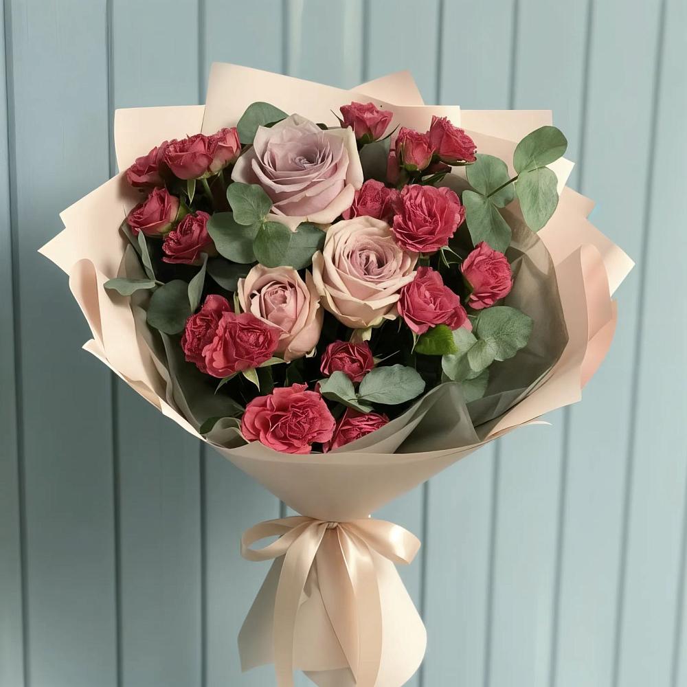 Букет цветов из: Гвоздики и Розы в Рябово