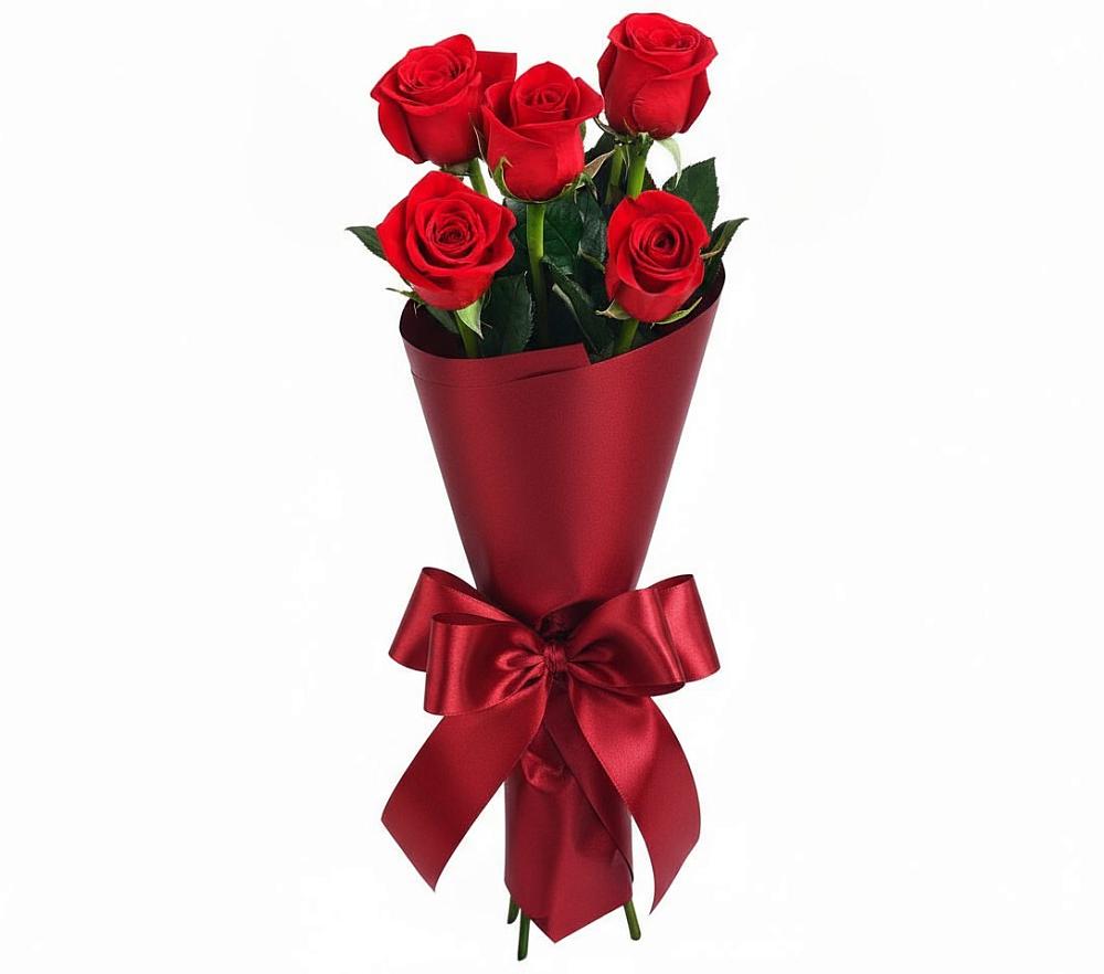 Букет 5 Красных роз Эдлесс Лав в Рябово