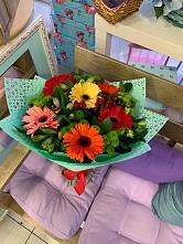 Букет цветов из:  Герберы, Хризантемы и Альстромерии #REPLACE_PRED# Рябово