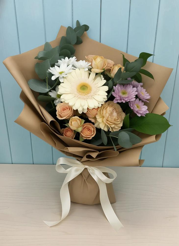 Букет цветов из: Герберы и Хризантемы в Рябово