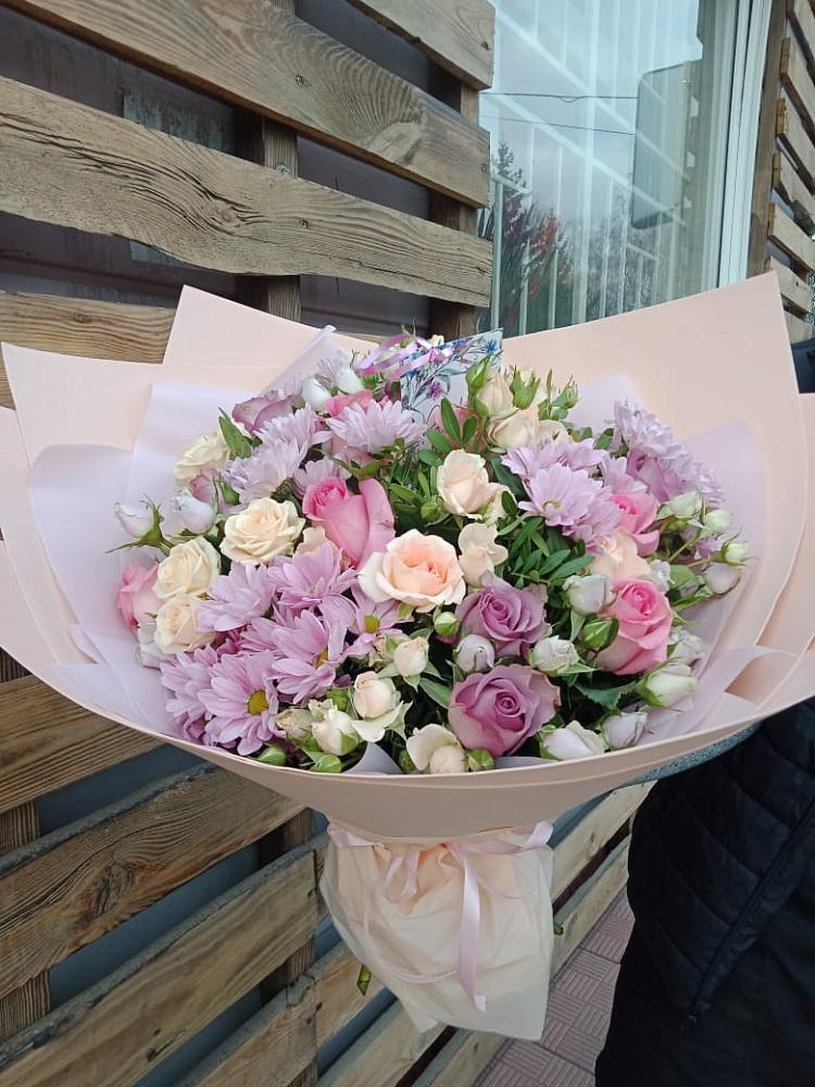 Букет цветов из: Розы и Хризантемы в Рябово