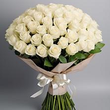 Букет 101 беля роза Белоснежка в Рябово
