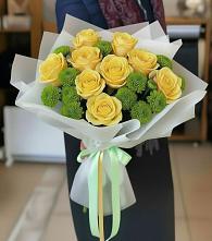 Букет цветов из:  Хризантемы и Розы в Рябово