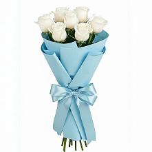 Букет 7 белых роз Проуд в Рябово