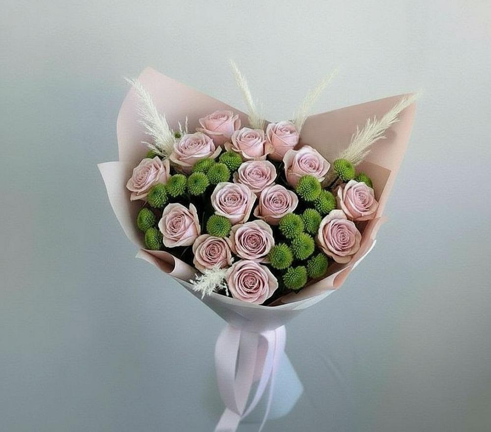 Букет цветов из: Розы и Хризантемы в Рябово