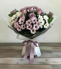 Букет цветов из:  Хризантемы и Розы #REPLACE_PRED# Рябово